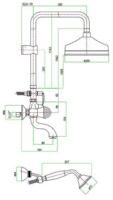 Душевая стойка Fiore XT-Sky 17CR0615, хром фотография 1