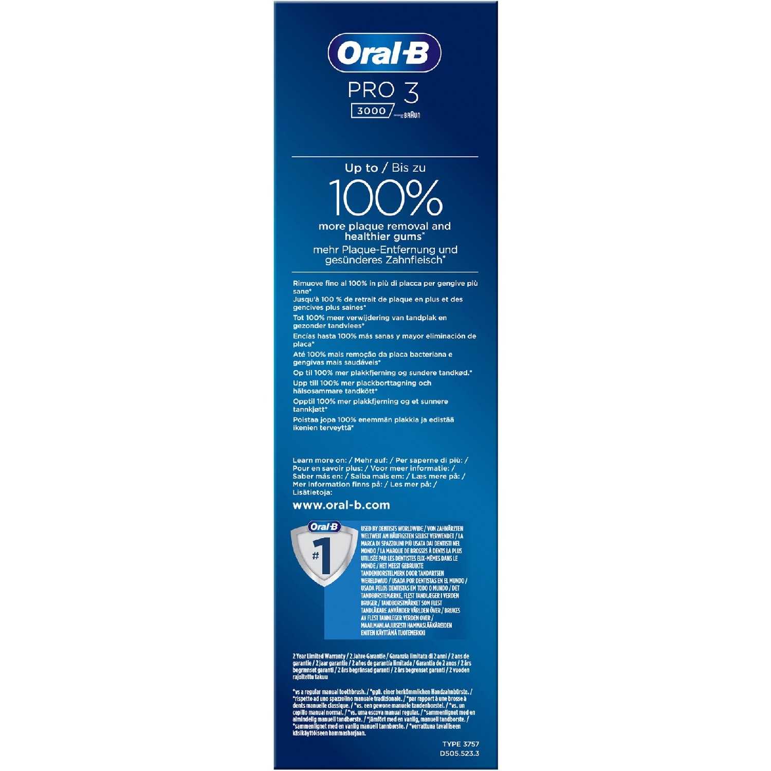 Электрическая зубная щетка Oral-B Pro 3 3000 Sensitive Clean (D505.523.3) фотография 3