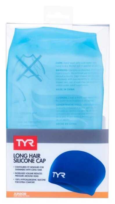 Шапочка для плавания Tyr Long Hair Wrinkle-Free Silicone Junior Cap LCSJRL фотография 2