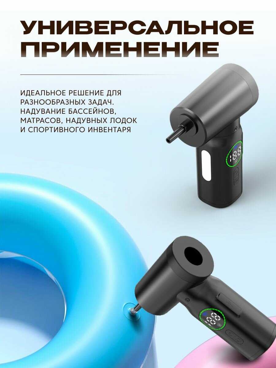 Воздуходувка 3 в 1 - насос, пылесос и очиститель, 7800 Па, 6000 мАч (AVA-AIR-004) фотография 5