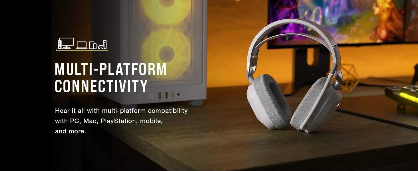 Беспроводная игровая гарнитура Corsair HS80 MAX с Bluetooth - Dolby атмосферs-качественным микрофоном фотография 9