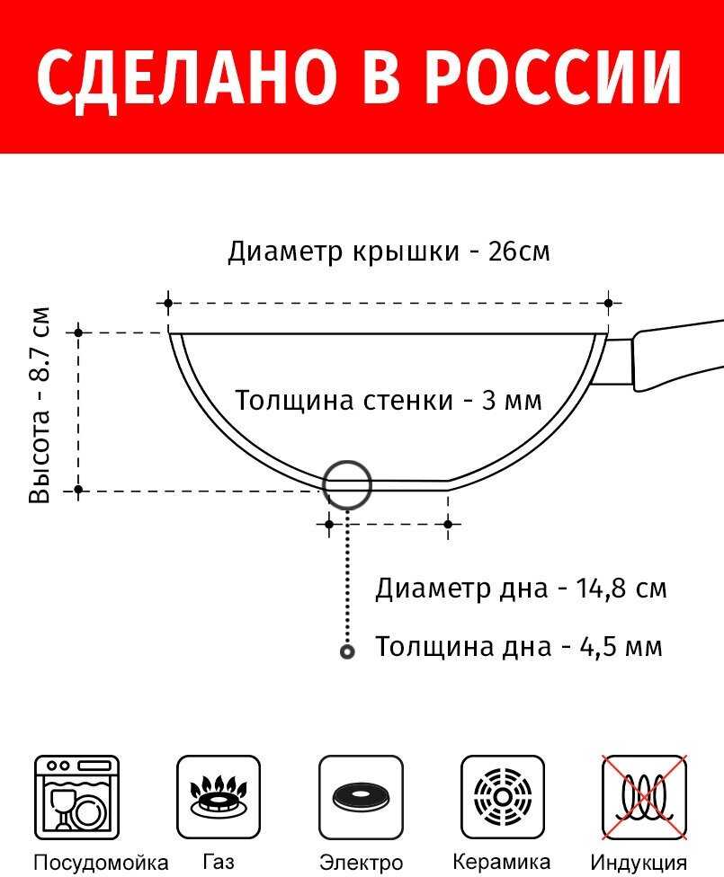 Сковорода ECO WAY Вок [26 см, антипригарное покрытие] фотография 1