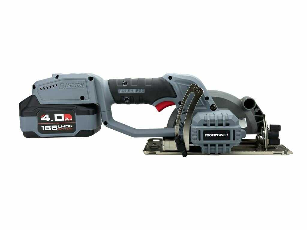 Аккумуляторная пила ProfiPower Циркулярная пила DHS-18V (18В, Li-ion, 4.0Ач, 140мм, 6700об/мин) фотография 14