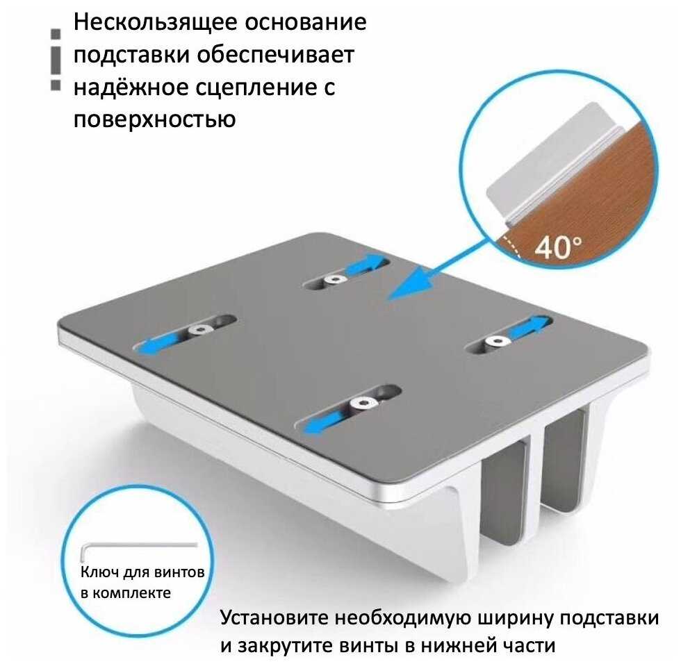 Двойная вертикальная настольная подставка для ноутбука и планшета из алюминиевого сплава фотография 2
