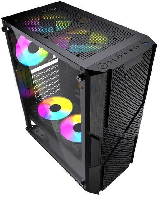 Корпус Powercase Mistral T4B, Tempered Glass, 4x 120mm 5-color fan фотография 5
