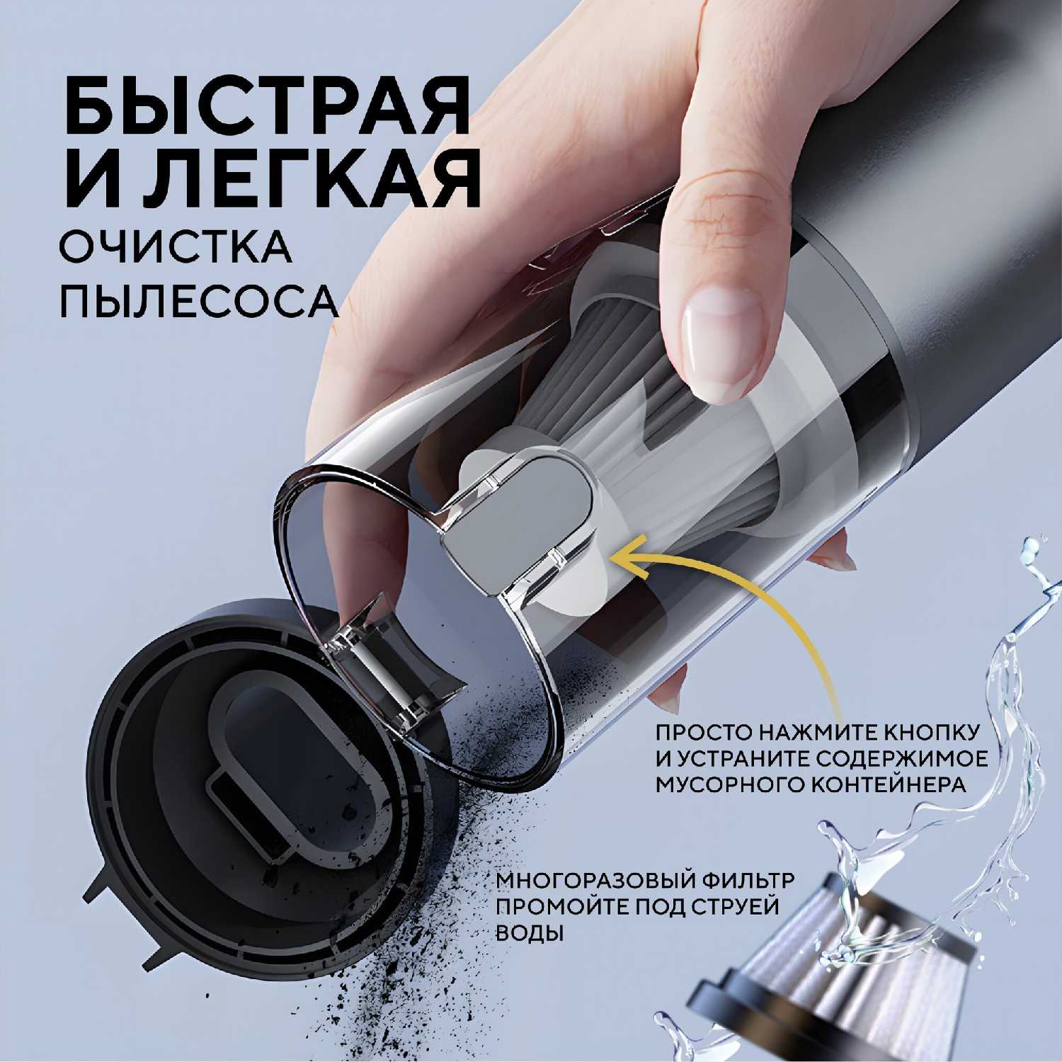 Автомобильный пылесос беспроводной фотография 14