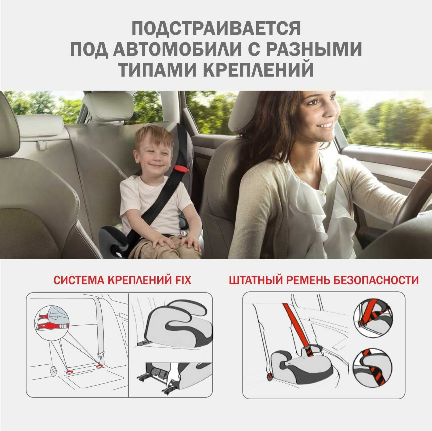Бустер автомобильный Siger Booster Fix Lux (от 22 до 36 кг) фотография 4