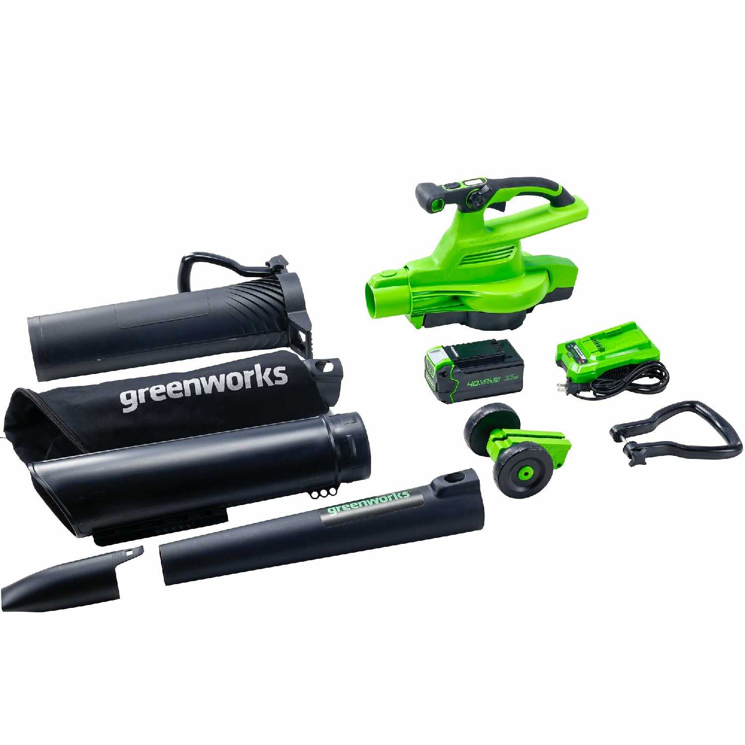 Воздуходув-Садовый Пылесос Greenworks [2406907, 40V, бесщеточный, без АКБ и ЗУ] фотография 2