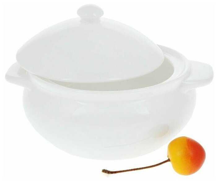 Горшочек для запекания Wilmax 450 мл, жаропрочный фарфор, с крышкой фотография 2