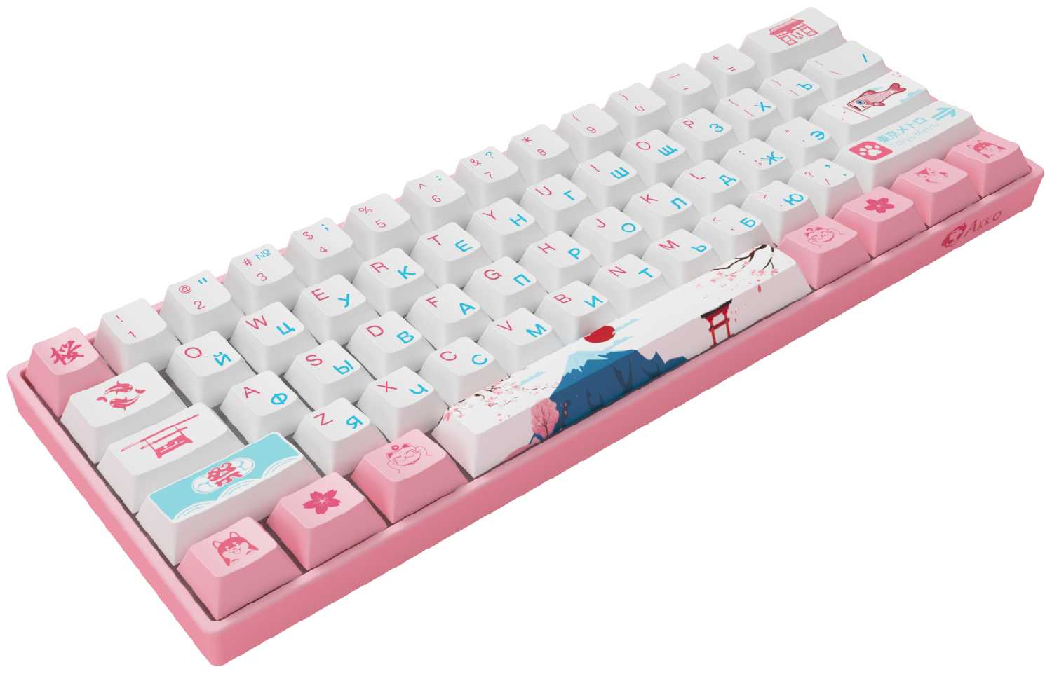 Игровая механическая клавиатура AKKO 3061 World Tour Tokyo R2 (Rus), CS Gateron Pink фотография 3