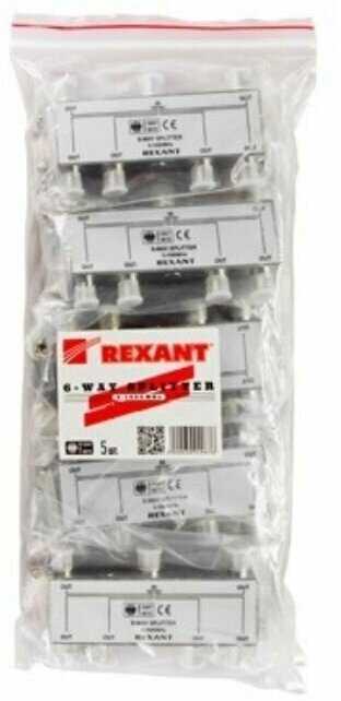 Антенный делитель ТВ-сигнала REXANT Сплиттер на 6 выходов под F-разъемы (5-1000 МГц) фотография 2