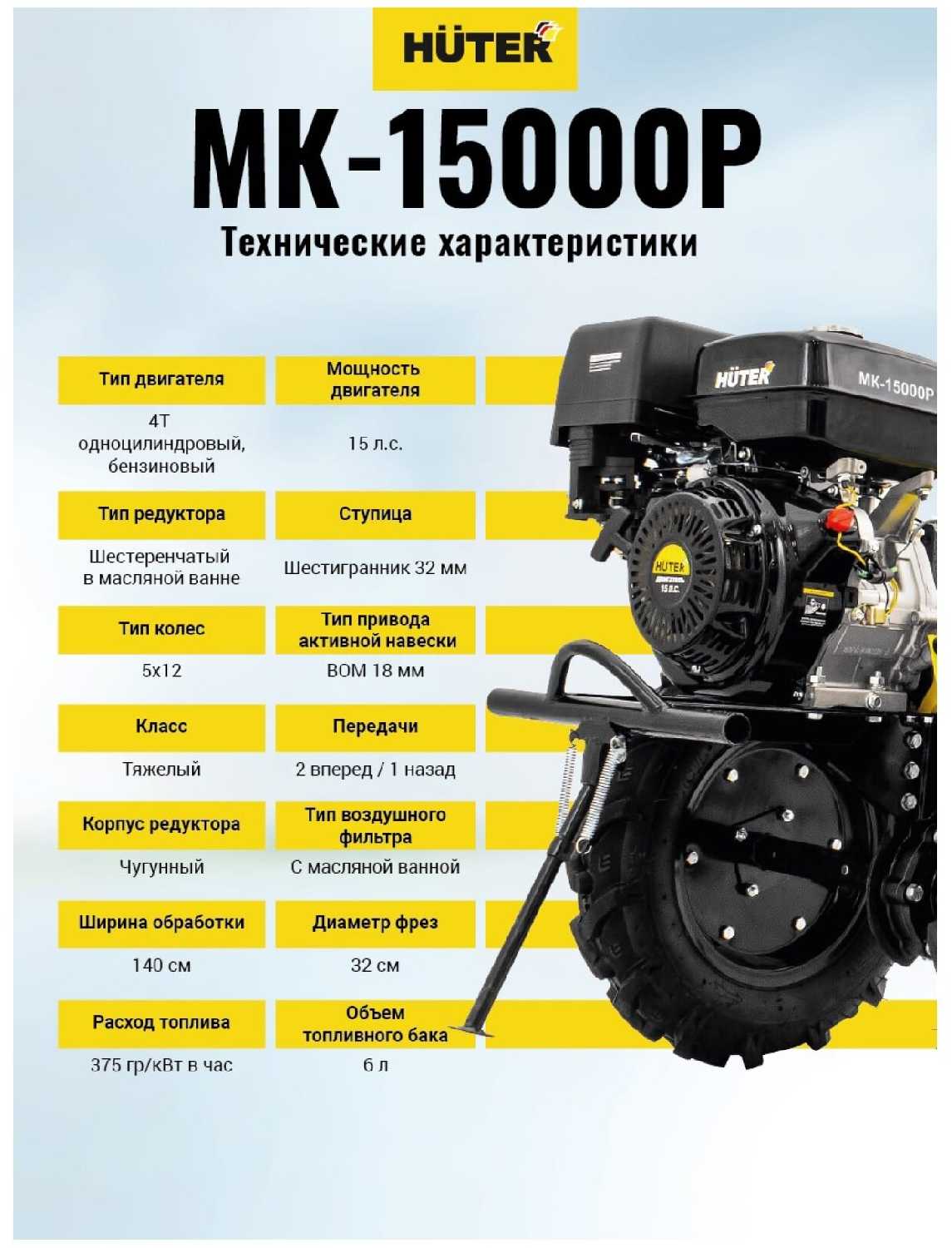 Культиватор электрический Huter MK-15000P (11030) фотография 8