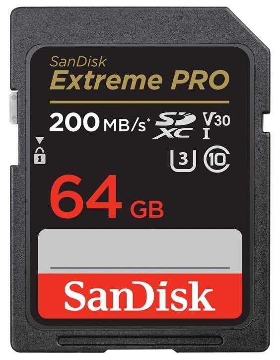 Карта памяти SanDisk Extreme Pro SDXC UHS-I Class 3 200MB/s (SDSDXXY-200G-GN4IN)