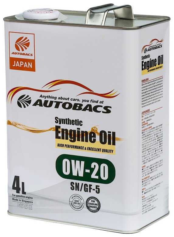 Синтетическое моторное масло Autobacs Synthetic Engine Oil 0W-20 SN/GF-5 фотография 1