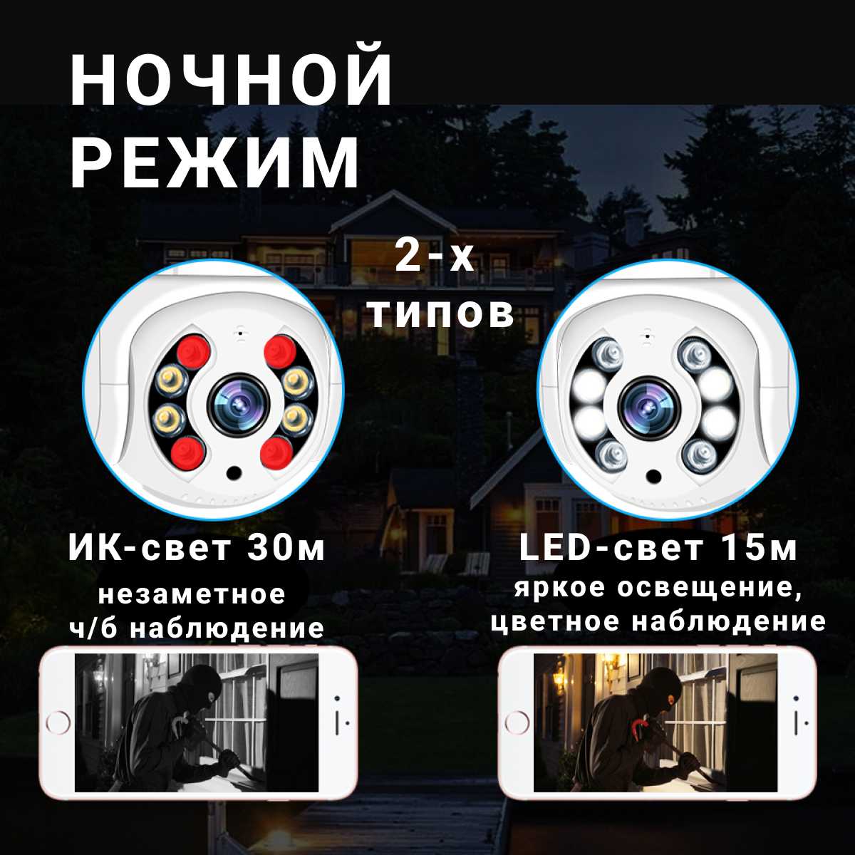 Камера видеонаблюдения Wifi Akitawa (1080p, 4x зум, поворотная) фотография 3