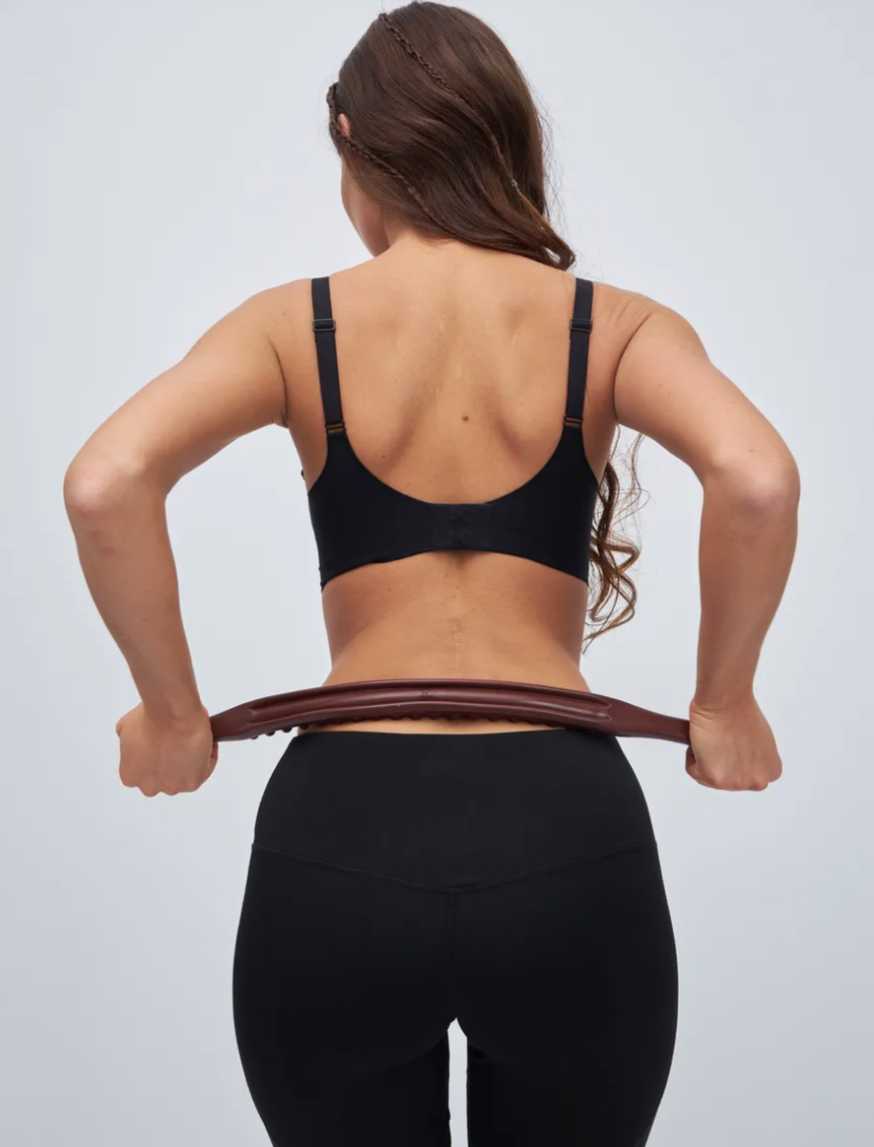 Антицеллюлитный ручной массажер Палка гуаша деревянная фотография 4