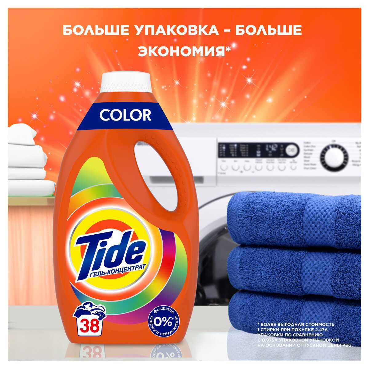 Жидкий гель-концентрат Tide для тёмного + со свежестью LENOR 1,04 л фотография 9