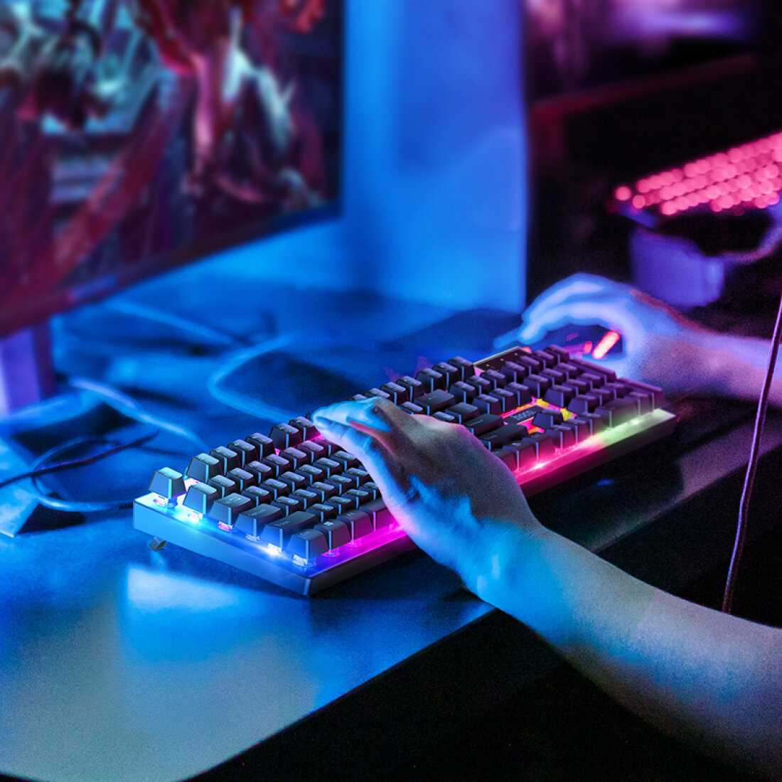 Игровая проводная клавиатура с мышкой Hoco GM18 Luminous gaming (русские буквы) фотография 19