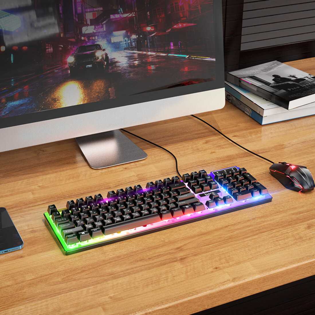 Игровая проводная клавиатура с мышкой Hoco GM18 Luminous gaming (русские буквы) фотография 20