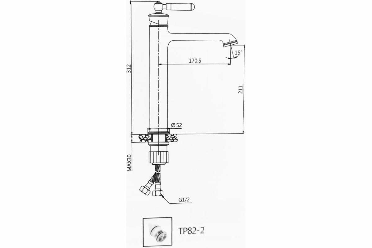 Смеситель OUTE T10701Q-1 для умывальника фотография 10