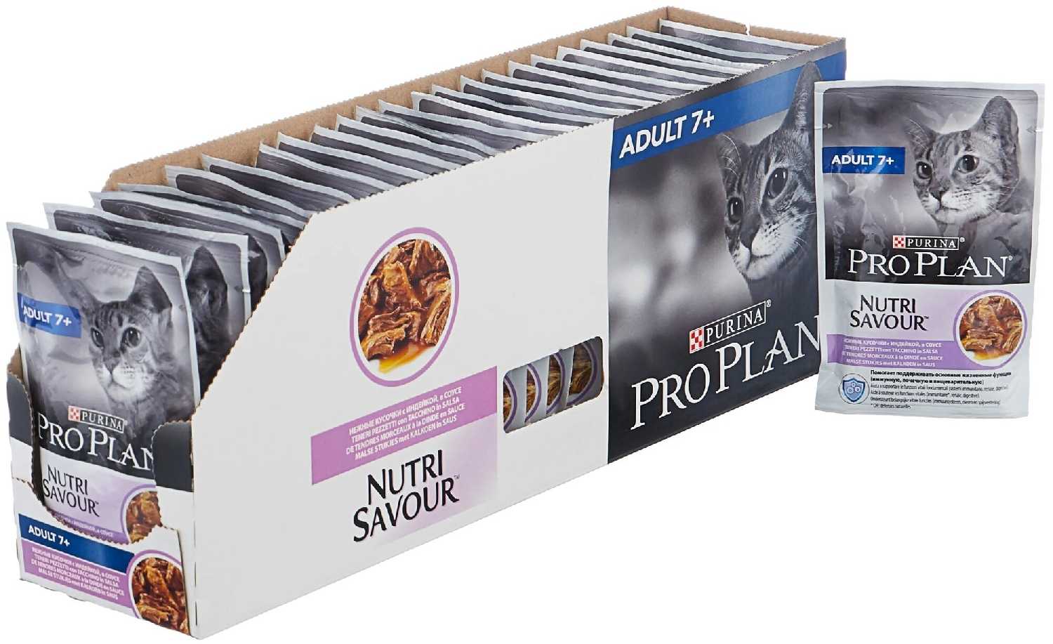 Корм для пожилых кошек старше 7 лет Pro Plan Nutri savour (с индейкой) фотография 19