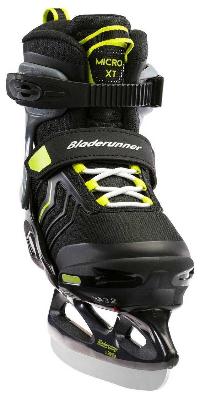 Детские раздвижные коньки Bladerunner Micro XT Ice 21/22 - Black/Lime фотография 1