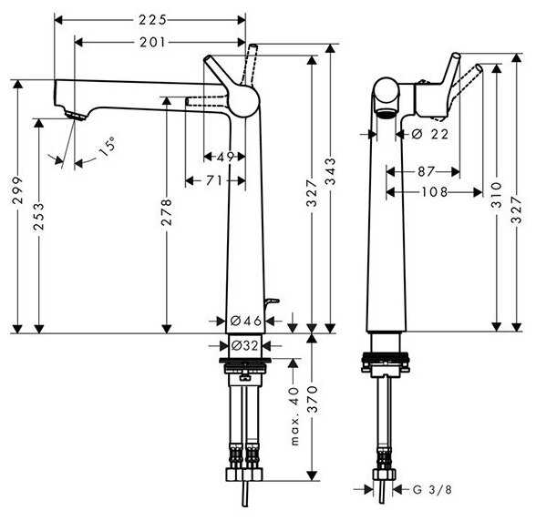 Смеситель универсальный hansgrohe Talis S 72115000, рычажный фотография 3