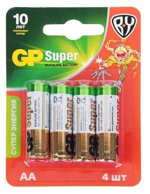 GP Super BY Батарейки 4шт, тип АА,15AGM-2CR, BL