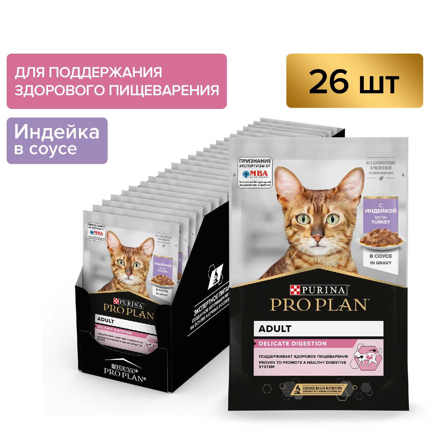 Корм для кошек Pro Plan NutriSavour с индейкой