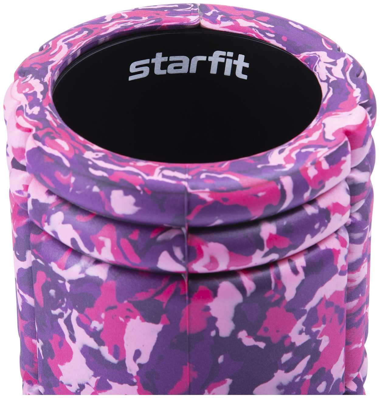 Ролик массажный STARFIT Pro FA-508 EVA/PP, низкая жесткость, 33x14 cм, розовый камуфляж/черный фотография 2