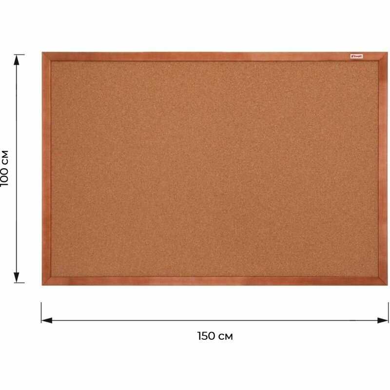 Доска пробковая Комус Premium деревянная рама фотография 5