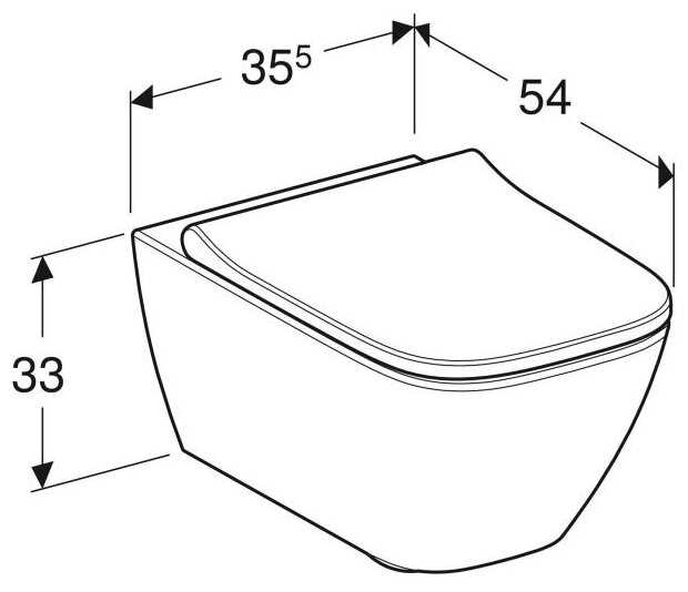 Чаша унитаза подвесная GEBERIT Smyle Square с горизонтальным выпуском (500.683.00.2) фотография 10