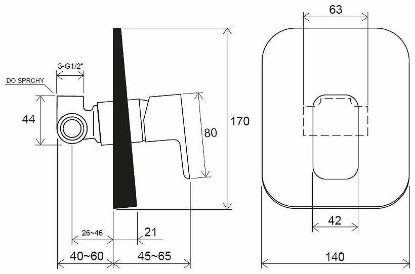 Смеситель для душа RAVAK 10° Free TD F 062.00, рычажный фотография 5