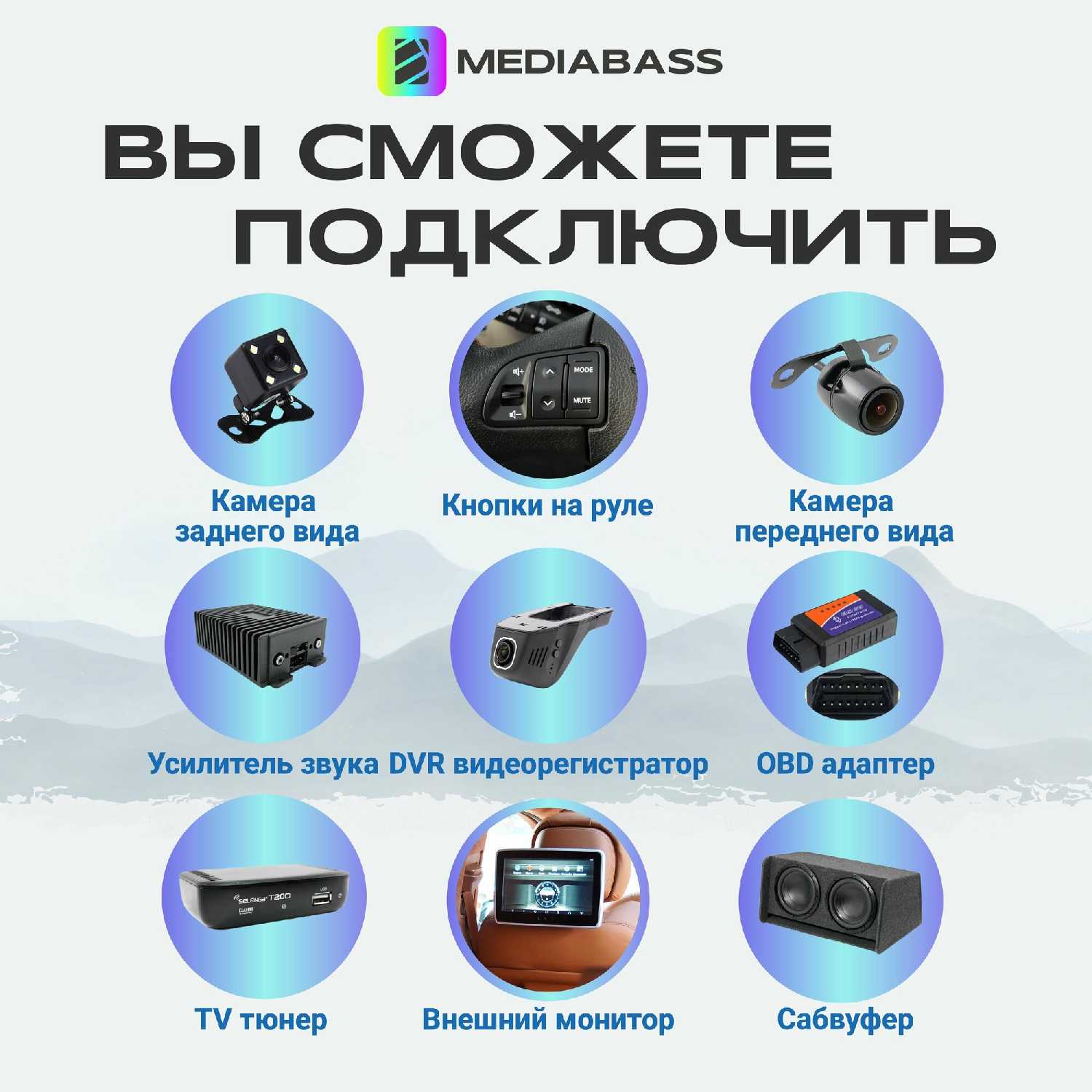 Магнитола MEDIABASS KIA Sorento (1 рест.) Android 13, 2/32ГБ, QLED экран 1280720 фотография 4