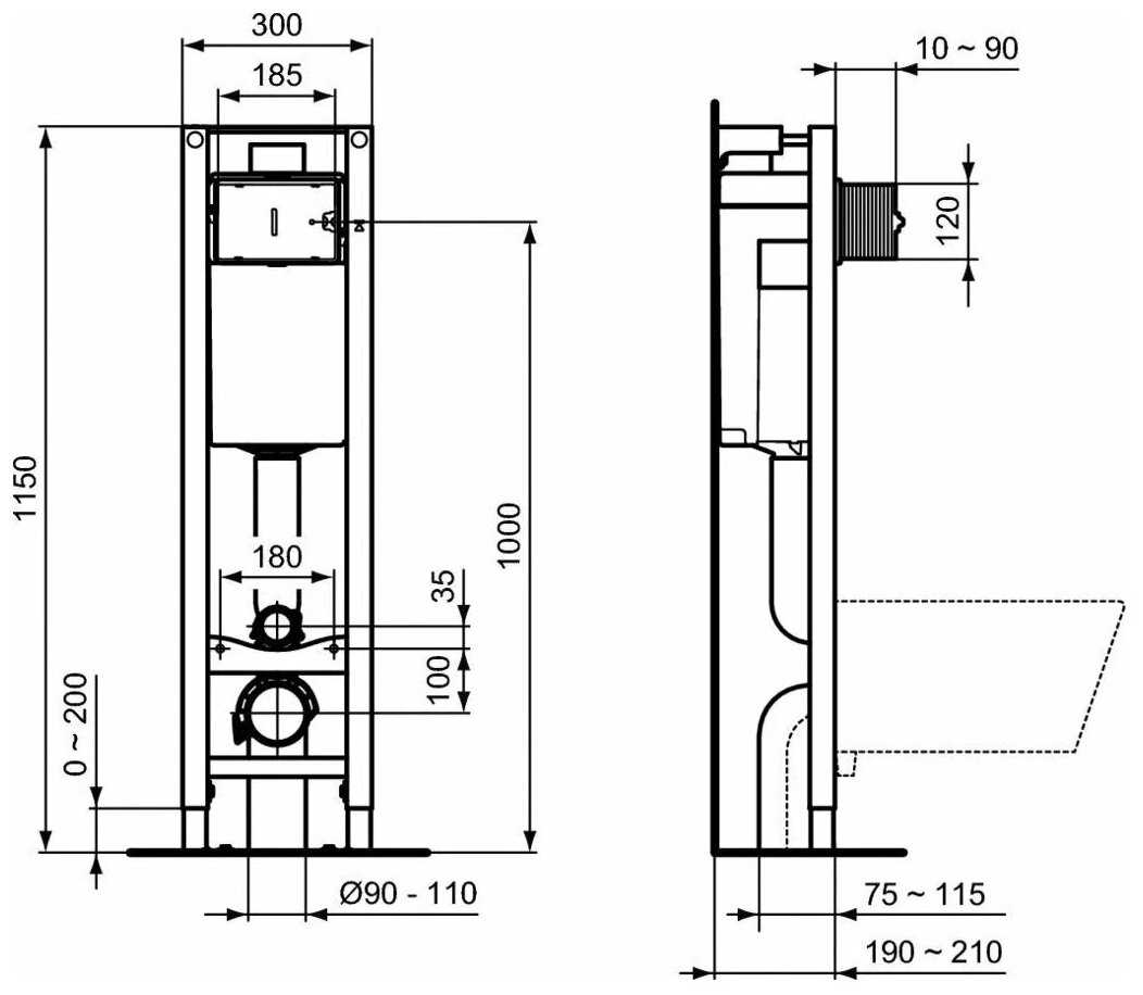 Рамная инсталляция Ideal STANDARD ProSys Eco Frame E233267 фотография 1