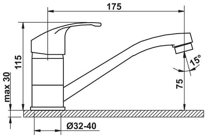 Смеситель для кухни (мойки) Argo Stroy 3502, рычажный фотография 1