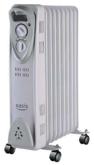 Обогреватель масляный радиатор Oasis US-25, 2500 Вт, 11 секций, белый