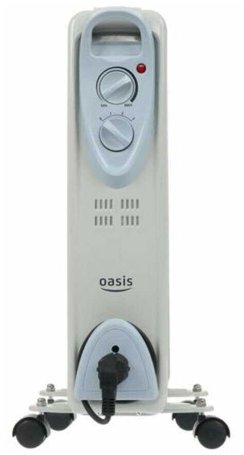 Обогреватель масляный радиатор Oasis US-25, 2500 Вт, 11 секций, белый фотография 1