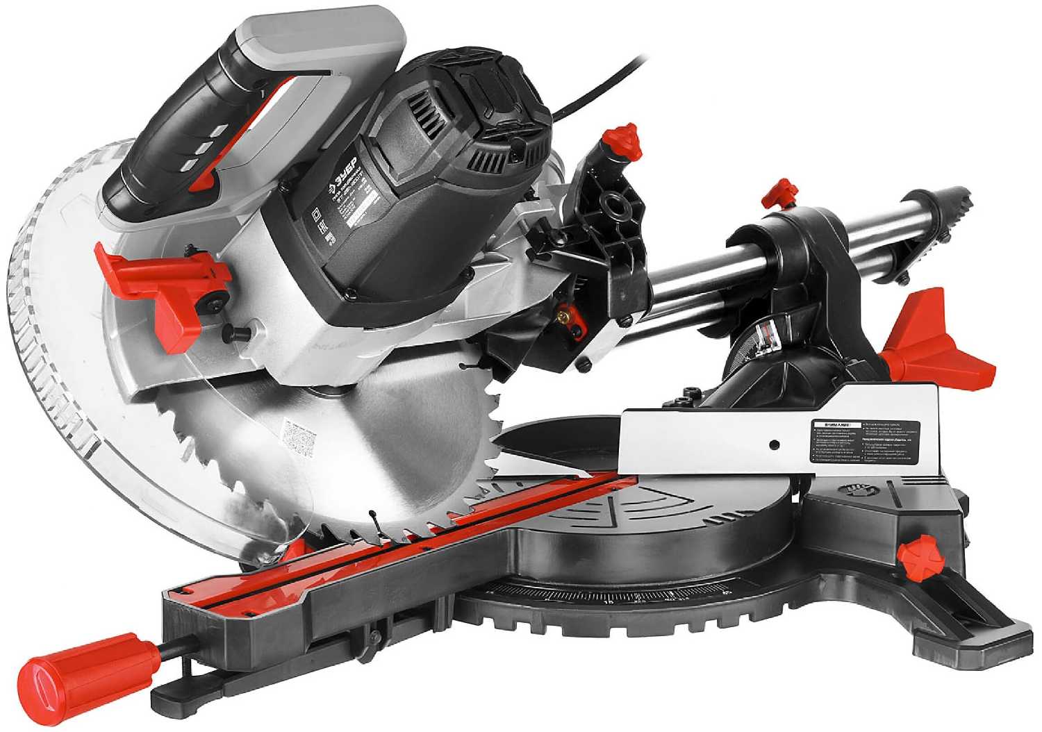 Торцовочная сетевая пила ЗУБР Торцовочная пила с протяжкой ЗПТ-255-1800 фотография 6