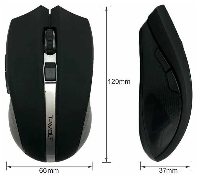 Беспроводная бесшумная компьютерная мышь T-WOLF Q5 фотография 2