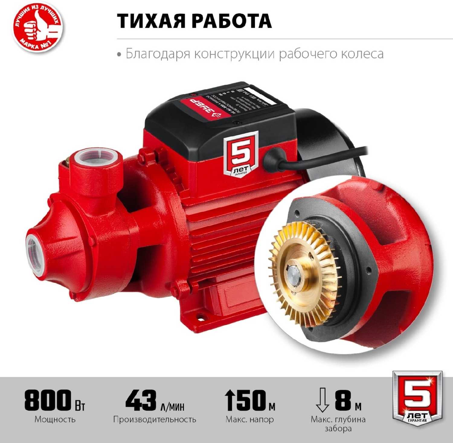 Поверхностный насос ЗУБР НС-М1-650-Ч фотография 7