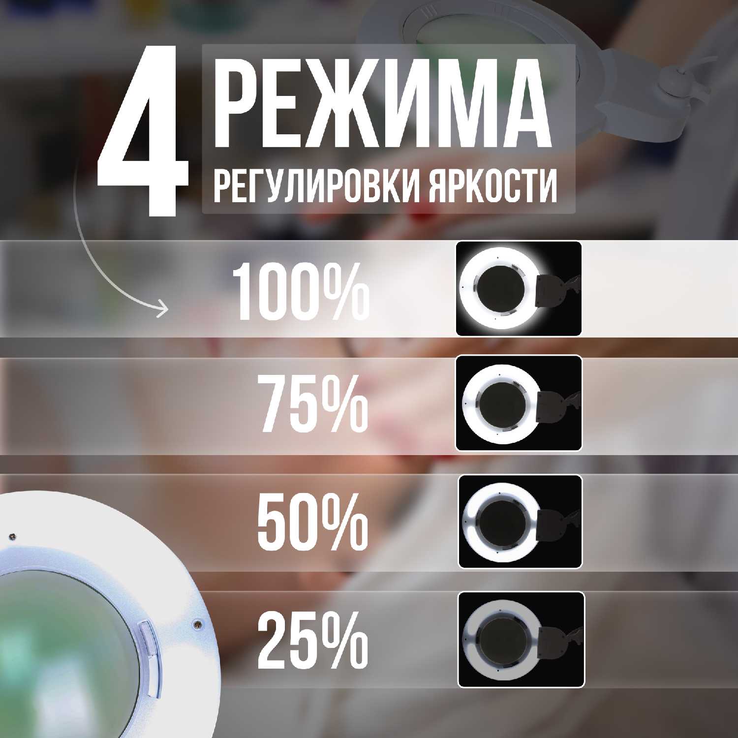 Лампа бестеневая MED-MOS Лампа-лупа (9003LED-D-C) фотография 2