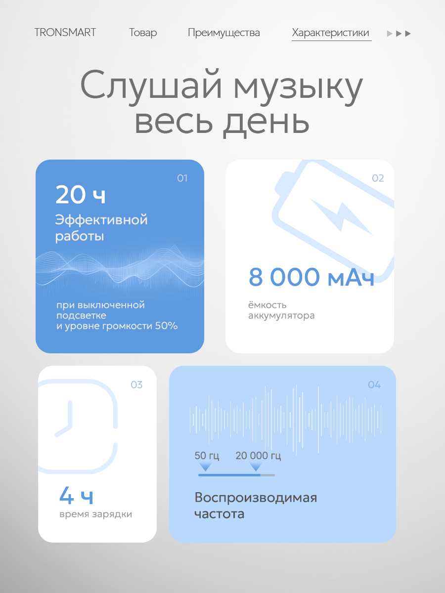 Портативная колонка Tronsmart Mirtune S100 (50Вт, Bluetooth 5.3, влагозащита IPX7) фотография 5