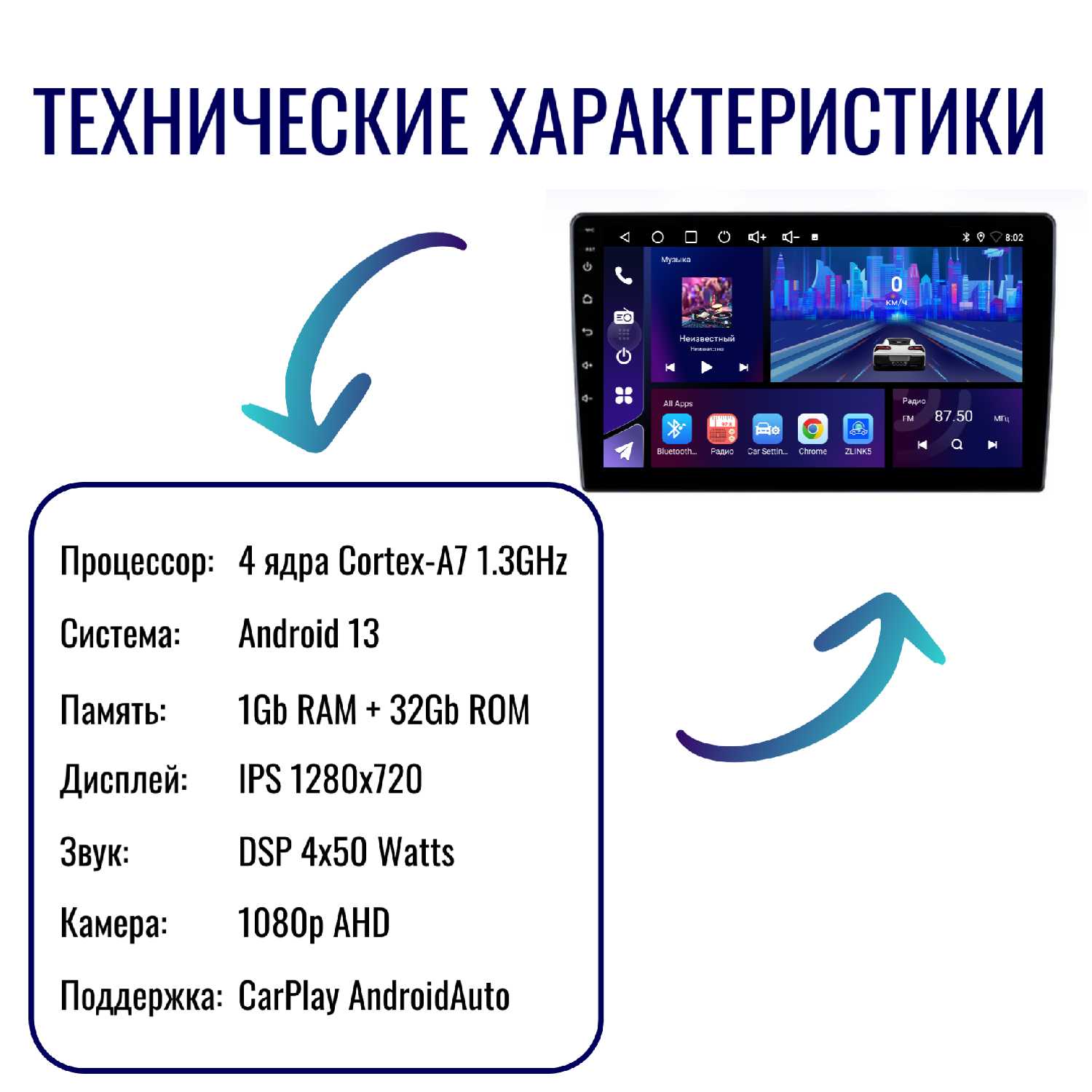 Автомагнитола Pioneer Android (4 ядер 1Gb+32Gb, 9 дюймов) фотография 16