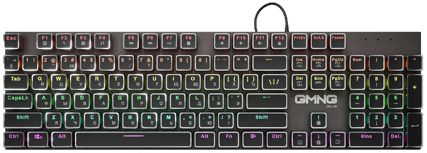 Клавиатура Оклик 905GK механическая USB Multimedia for gamer LED