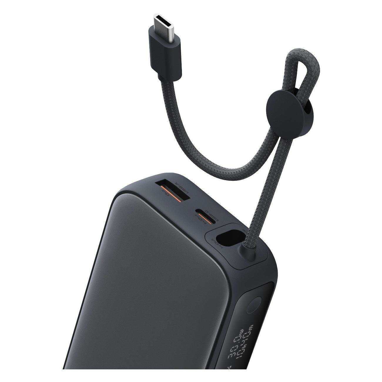 Внешний аккумулятор Aukey Spark Sling [PB-Y47, 10000 мАч, 30 Вт, с дисплеем, с встроенным кабелем Type-C] фотография 7