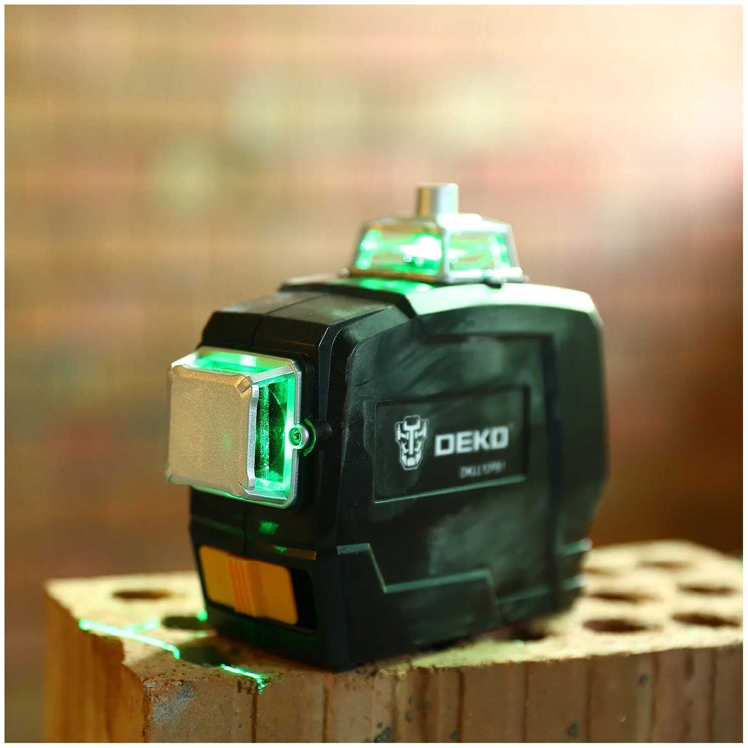 Лазерный уровень DEKO DKLL12PG1 SET2 PREMIUM (065-0235-1) со штативом фотография 9