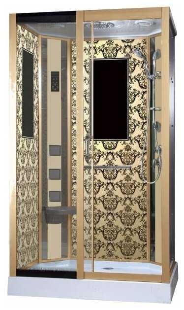 Душевая кабина Niagara Lux NG-7711GL 120x90x215, золото с узором