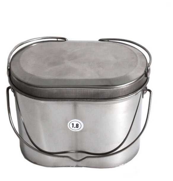 Котелок низкий 3,3 л крышка с ручками фотография 5