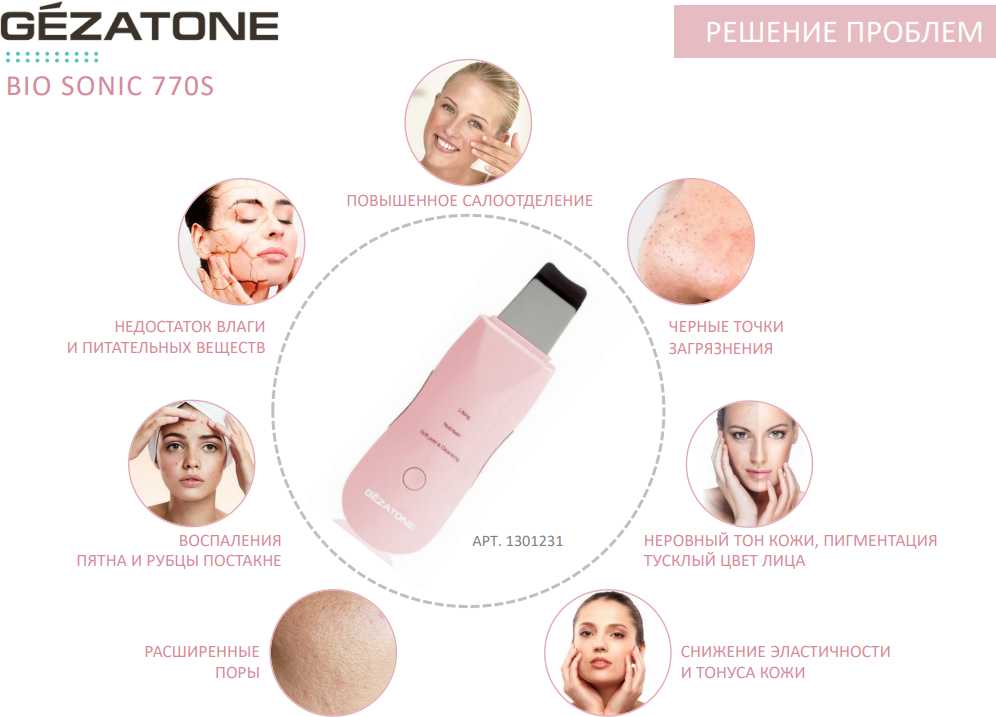 Аппарат для ультразвуковой чистки и лифтинга Gezatone Bio Sonic 770S фотография 13